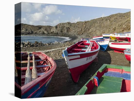 Traditional fishing boats near Las Salinas. Fogo Island (Ilha do Fogo), part of Cape Verde-Martin Zwick-Premier Image Canvas