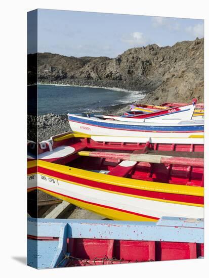 Traditional fishing boats near Las Salinas. Fogo Island (Ilha do Fogo), part of Cape Verde-Martin Zwick-Premier Image Canvas