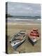 Traditional fishing boats on the beach of Praia Baixo. Santiago Island, Cape Verde-Martin Zwick-Premier Image Canvas