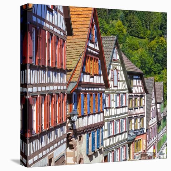 Traditional Half Timbered Buildings in Schiltach's Picturesque Medieval Altstad, Baden-Wurttemberg-Doug Pearson-Premier Image Canvas