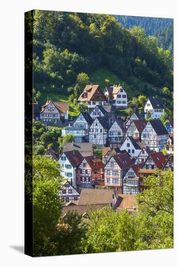 Traditional Half Timbered Buildings in Schiltach's Picturesque Medieval Altstad, Baden-Wurttemberg-Doug Pearson-Premier Image Canvas