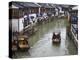 Traditional Houses and Boat on the Grand Canal, Zhujiajiao, Near Shanghai, China-Keren Su-Premier Image Canvas