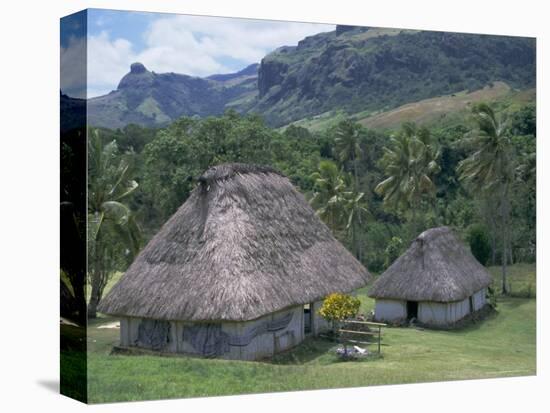Traditional Houses, Bures, in the Last Old-Style Village, Fiji, South Pacific Islands-Anthony Waltham-Premier Image Canvas