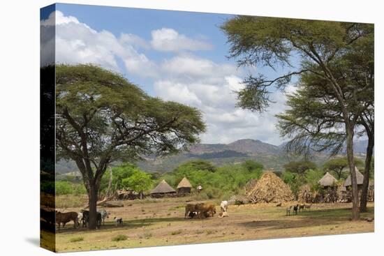 Traditional houses with thatched roof in the village, Konso, Ethiopia-Keren Su-Premier Image Canvas