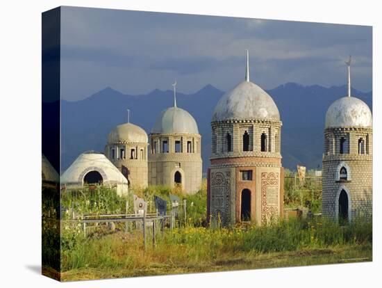 Traditional Kirghiz Cemetary, Near Burana Tower, Kyrgyzstan, Central Asia-Upperhall Ltd-Premier Image Canvas