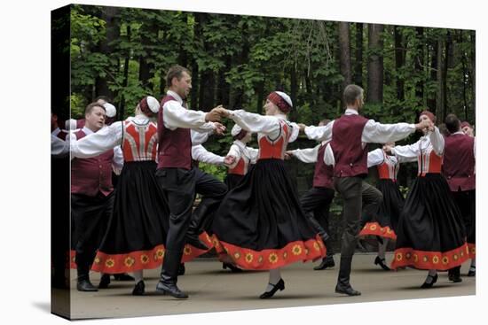 Traditional Latvian Folk Dancing, Near Riga, Baltic States-Gary Cook-Premier Image Canvas
