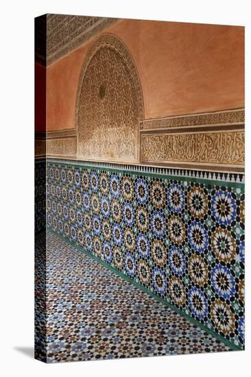 Traditional Moroccan Zallij Tile Work in the Ben Youssef Medersa-Martin Child-Premier Image Canvas