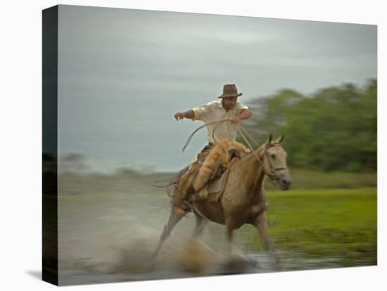 Traditional Pantanal Cowboys, Peao Pantaneiro, in Wetlands, Mato Grosso Do Sur Region, Brazil-Mark Hannaford-Premier Image Canvas