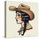 Traditional Tattoo Cowgirl II-Victoria Barnes-Stretched Canvas