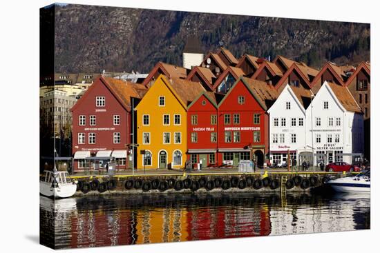 Traditional Wooden Hanseatic Merchants Buildings of the Bryggen, Bergen, Norway, Scandinavia-Robert Harding-Premier Image Canvas