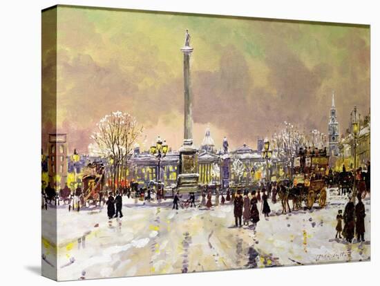 Trafalgar Square under Snow, London-John Sutton-Premier Image Canvas