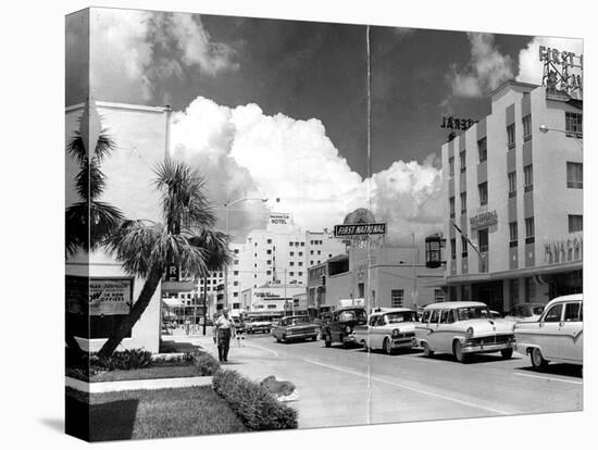 Traffic Along Las Olas Boulevard, Fort Lauderdale, Florida, 1959-null-Premier Image Canvas