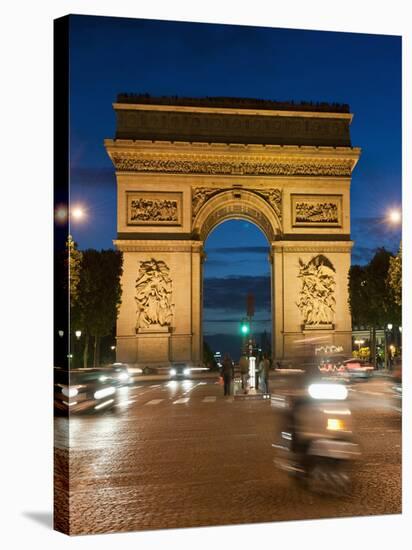 Traffic around Arc De Triomphe, Avenue Des Champs Elysees, Paris, France, Europe-Richard Nebesky-Premier Image Canvas