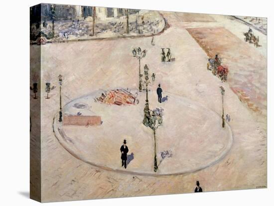 Traffic Island on Boulevard Haussmann, 1880-Gustave Caillebotte-Premier Image Canvas