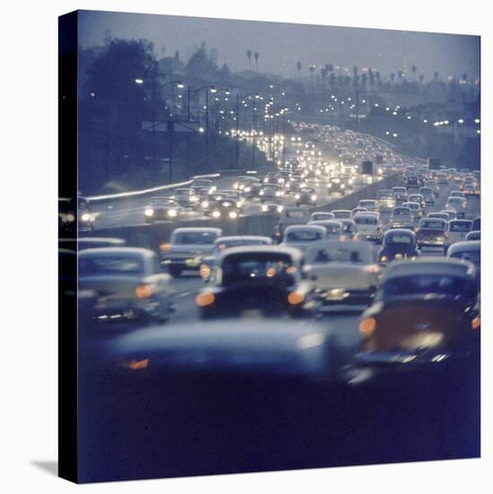 Traffic on Freeway in Los Angeles, California, 1959-Ralph Crane-Premier Image Canvas