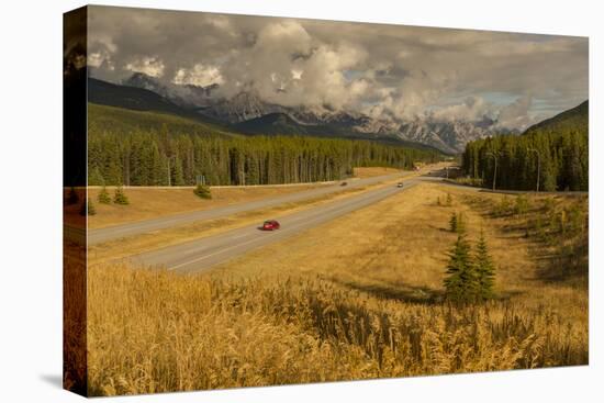 Traffic on Trans Canada Highway 1, Canadian Rockies, Banff National Park, UNESCO World Heritage Sit-Frank Fell-Premier Image Canvas