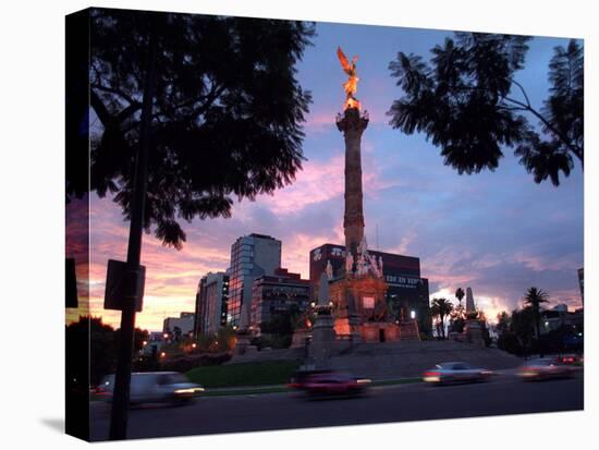 Traffic Passes by the Angel of Independence Monument in the Heart of Mexico City-John Moore-Premier Image Canvas