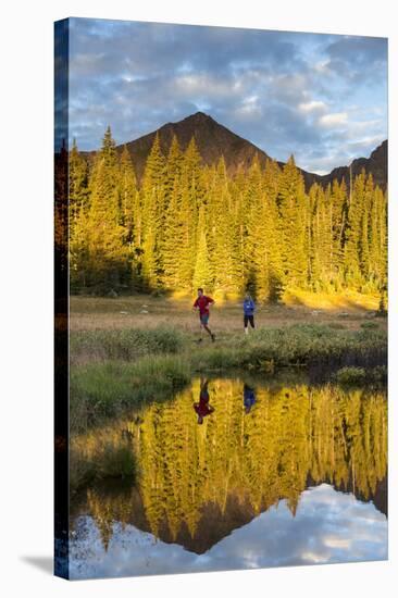 Trail Runners In The Eagles Nest Wilderness In Colorado-Liam Doran-Stretched Canvas