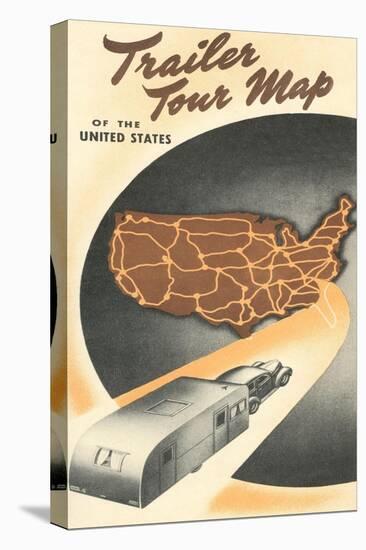 Trailer Tour Map of the United States-null-Stretched Canvas