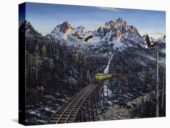 Train and Eagle-Jeff Tift-Premier Image Canvas