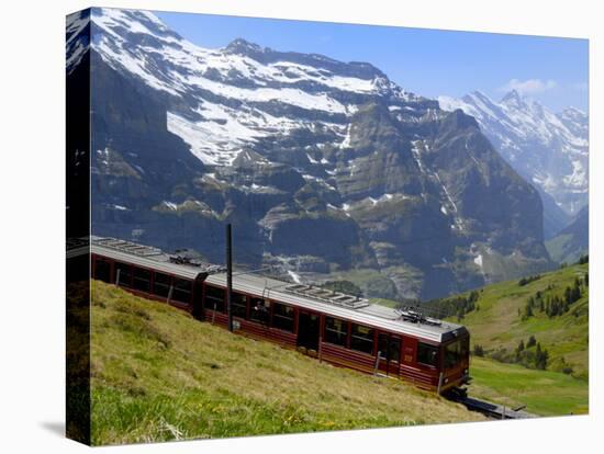 Train for Jungfraujoch, Kleine Scheidegg, Bernese Oberland, Swiss Alps, Switzerland, Europe-Richardson Peter-Premier Image Canvas