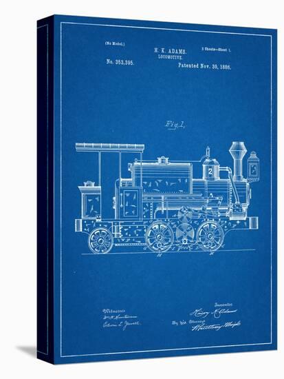 Train Locomotive Patent-null-Stretched Canvas