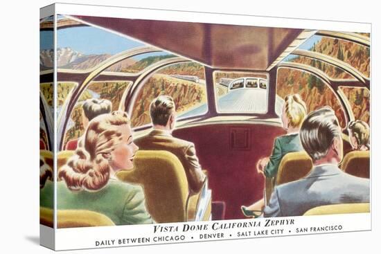 Train's Vista Dome, California Zephyr-null-Stretched Canvas