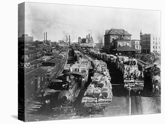 Trains Full of Cotton in Texas-John D. Roberts-Premier Image Canvas