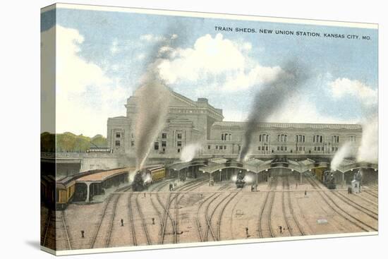 Trains Pulling out of Union Station, Kansas City, Missouri-null-Stretched Canvas