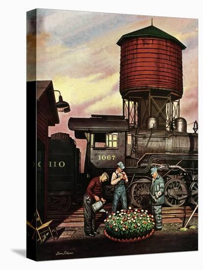 "Trainyard Flower Garden," August 9, 1947-Stevan Dohanos-Premier Image Canvas