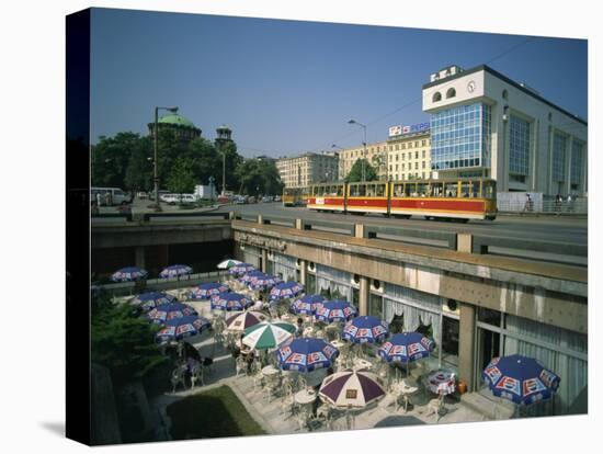 Trams Running Close to a Cafe on G Dimitrov Street in Sofia, Bulgaria, Europe-Richardson Rolf-Premier Image Canvas