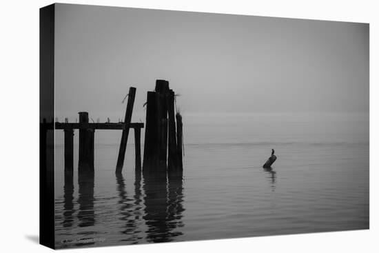 Tranquil Sea View with Wooden Jetty-Sharon Wish-Premier Image Canvas