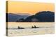 Transient Killer Whales (Orcinus Orca) Surfacing at Sunset-Michael Nolan-Premier Image Canvas