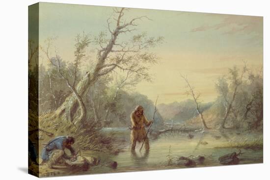 Trapping Beaver, 1858-Alfred Jacob Miller-Premier Image Canvas