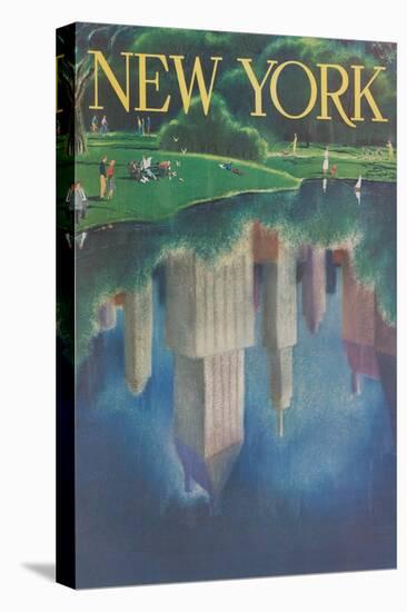 Travel Poster, Central Park, New York City-null-Stretched Canvas