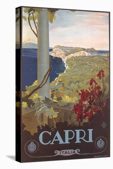 Travel Poster for Capri-null-Stretched Canvas