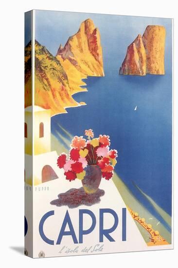 Travel Poster for Capri-null-Stretched Canvas