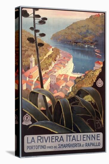 Travel Poster for Italian Riviera-null-Stretched Canvas