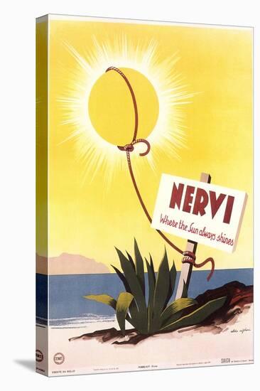 Travel Poster for Nervi-null-Stretched Canvas