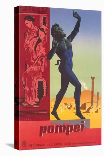 Travel Poster for Pompei-null-Stretched Canvas