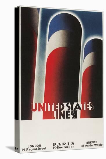 Travel Poster for United States Lines-Found Image Press-Premier Image Canvas