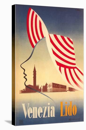 Travel Poster for Venice Lido-null-Stretched Canvas