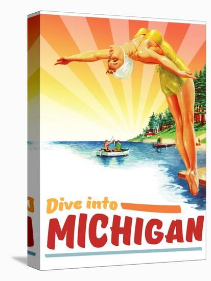 Travel Poster - Michigan-The Saturday Evening Post-Premier Image Canvas