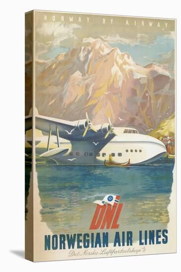 Travel Poster, Norwegian Air Lines-null-Stretched Canvas