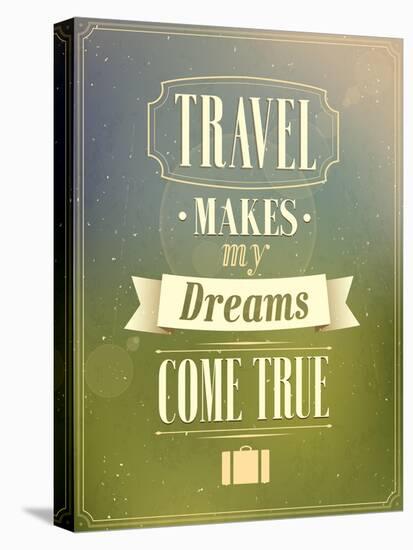 Travel Typographic Vintage Design-MiloArt-Stretched Canvas