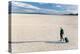 Traveler Rolls A Carry-On Suitcase, The Playa In The Alvord Desert Of SE Oregon-Ben Herndon-Premier Image Canvas