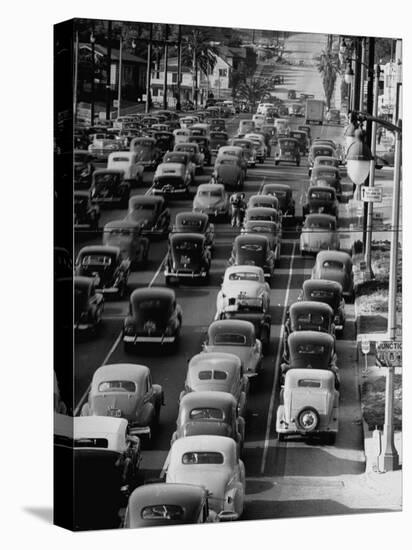 Traveling Through Rush Hour Traffic in Downtown Los Angeles-Loomis Dean-Premier Image Canvas