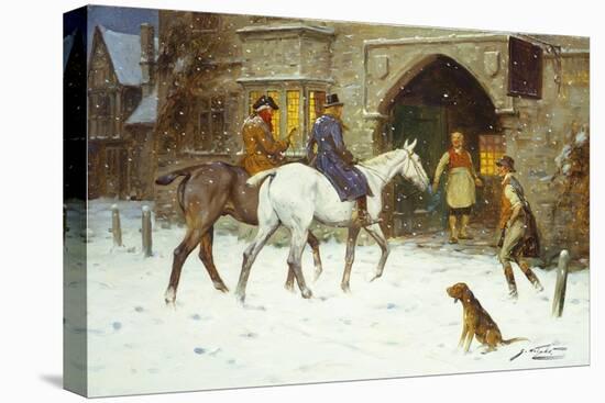 Travellers Entering the Courtyard of an Inn in Winter-George Wright-Premier Image Canvas