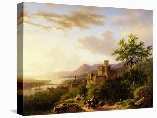 Travellers on a Path in an Extensive Rhineland Landscape-Barend Cornelis Koekkoek-Premier Image Canvas