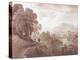 Travellers on a Road Above a River, 1821 (Brown Wash over Graphite on Paper)-John Martin-Premier Image Canvas